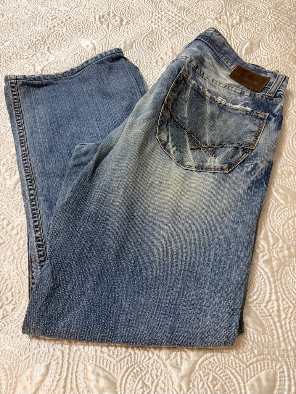 BKE Men's Blue Faded Bootcut Jeans